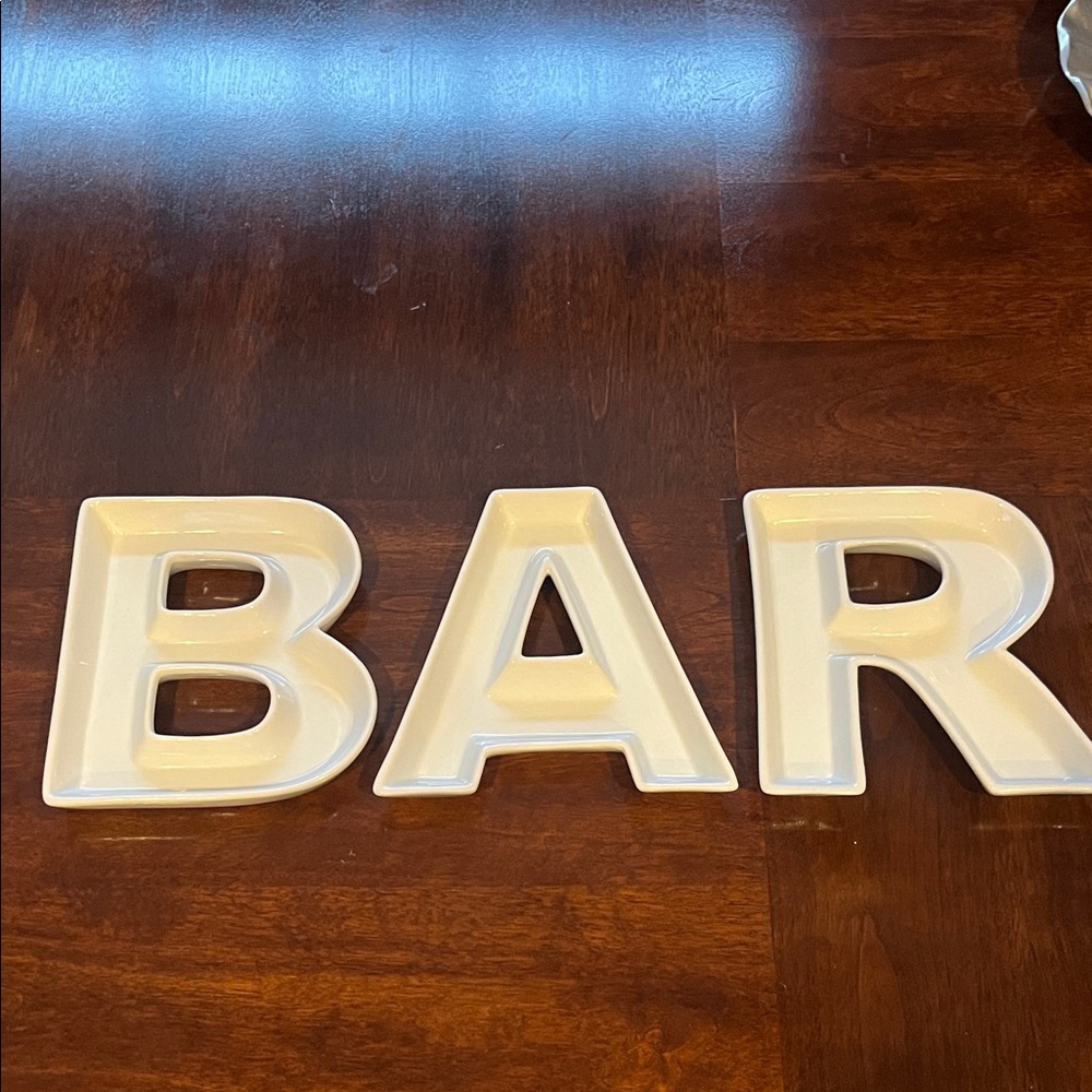 White Ceramic BAR Letters